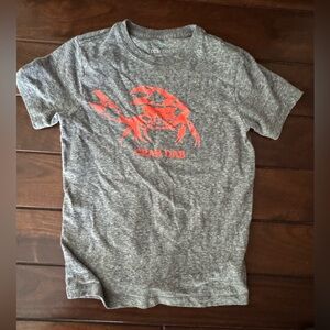 Crewcuts Heather Gray Tee with Red Crab Graphic